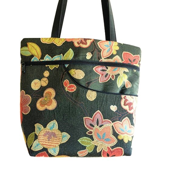 Danny K Beverly Hills floral tapestry shoulder tote Made in USA - Picture 4 of 16